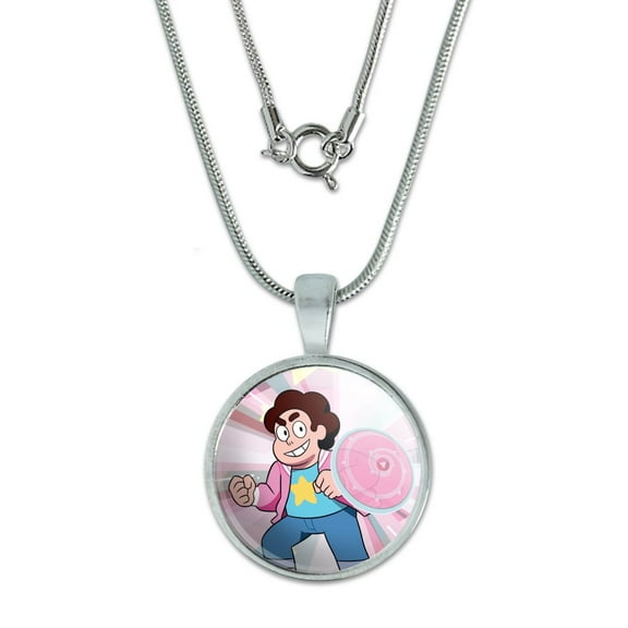 Steven Universe Steven Shield 0.75" Pendant with Sterling Silver Plated Chain