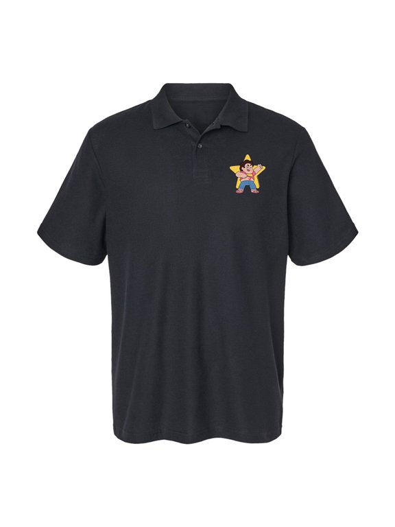Steven Universe Steven Star Cotton Polo Shirt, Black, Small