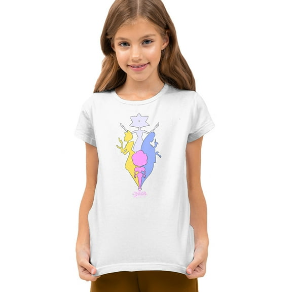 Steven Universe The Diamonds Kids T Shirt (Large) for Youth Toddler Boys and Girls, White