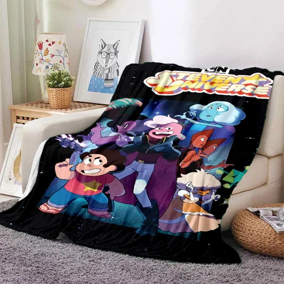 Steven Universe Throw Blanket, Flannel Cute Steven Universe Themed Stuffed Soft Nap Throw Blanket for Home Decor Gifts