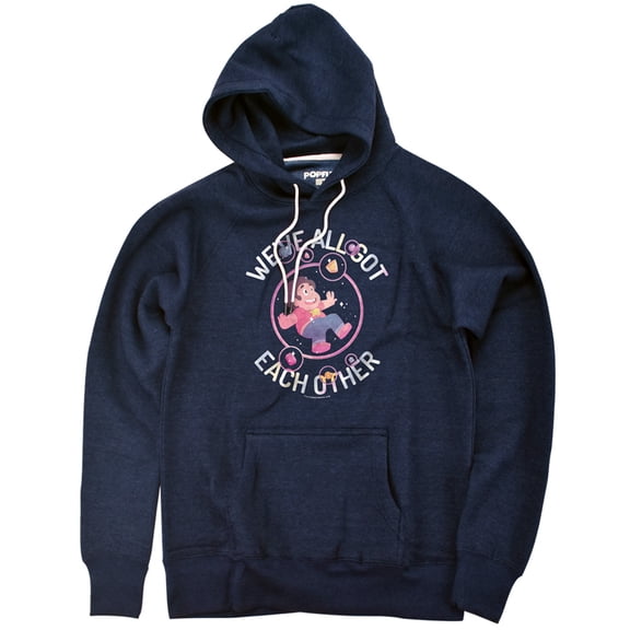 Steven Universe We've All Got Each Other Unisex Adult Slim Fit Pull-Over Heather Hoodie, Navy, Small
