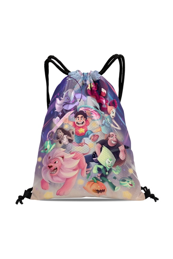 Steven Universe-theme Drawstring Backpack Sports Gym Bag Water Resistant String Bag Cinch Bag12''X16''30X40cm