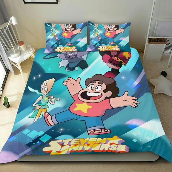 Steven Universe-themed Bed Sheet Set Three Piece Set Comfortable And Skin Friendly Unique Design Home Decor Gifts For Family Friends fans54x79Inches135cm*200cm