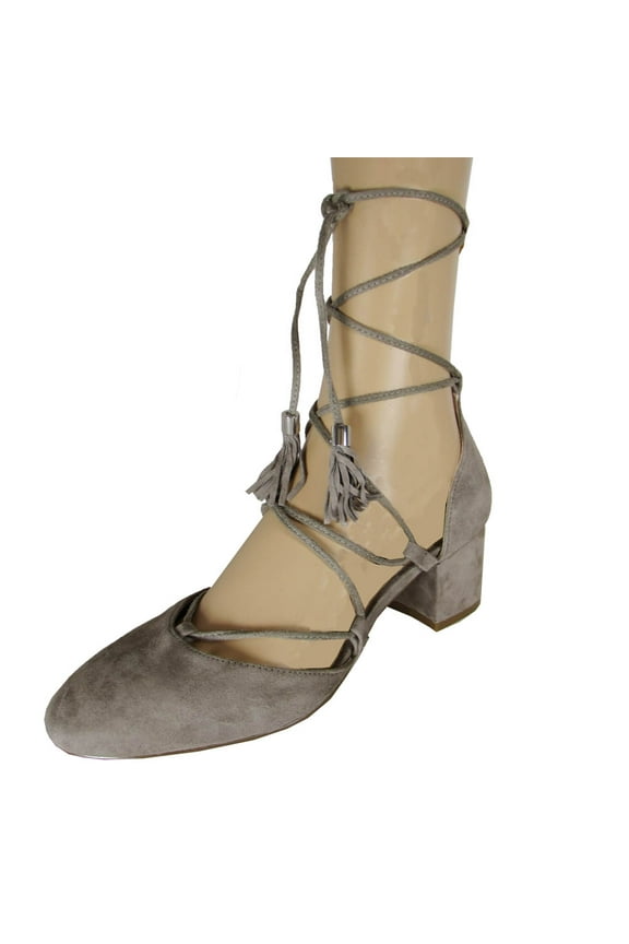 Steven Womens Valo Ghillie Pump Shoes, Grey Suede, US 6