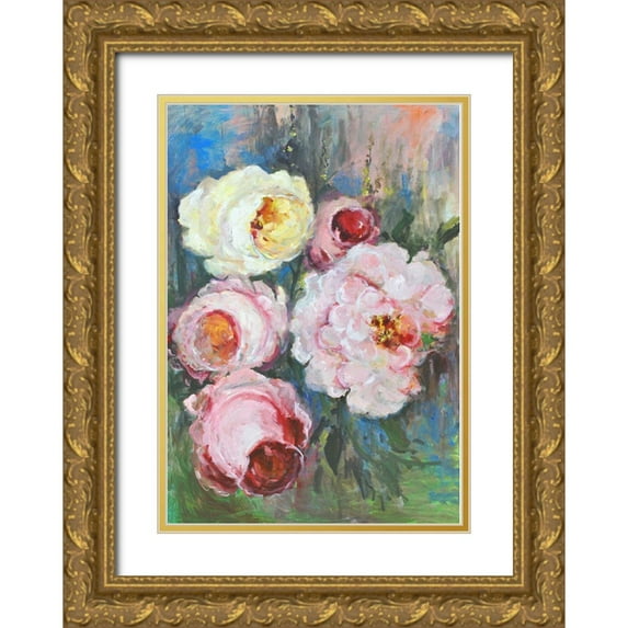 Stevens, Allayn 11x14 Gold Ornate Wood Framed with Double Matting Museum Art Print Titled - Stillife