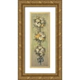 thumbnail image 1 of Stevens, Allayn 11x24 Gold Ornate Wood Framed with Double Matting Museum Art Print Titled - 2-Up Topiary Bouquet II, 1 of 4