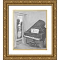 thumbnail image 1 of Stevens, Allayn 12x13 Gold Ornate Wood Framed with Double Matting Museum Art Print Titled - Piano -2 BW, 1 of 4