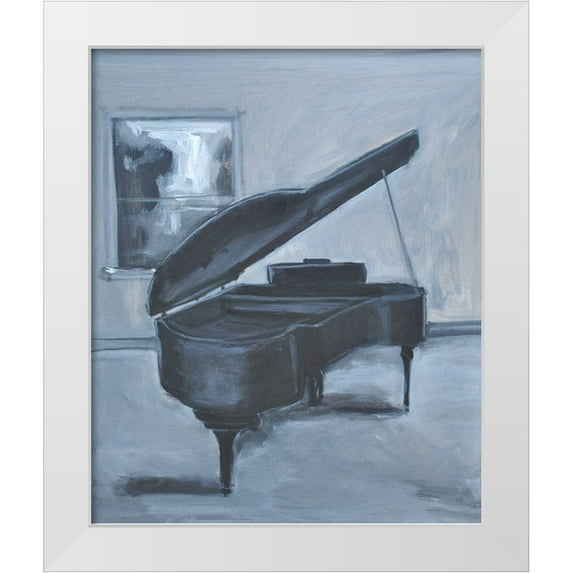 Stevens, Allayn 12x14 White Modern Wood Framed Museum Art Print Titled - Blue Piano