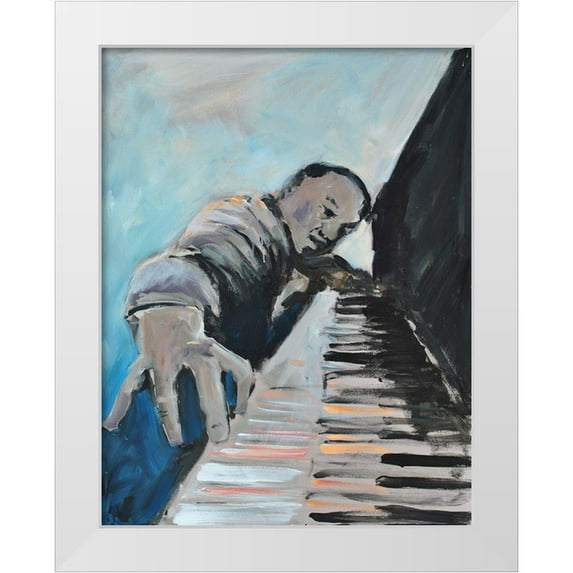 Stevens, Allayn 12x14 White Modern Wood Framed Museum Art Print Titled - Piano Man