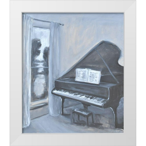Stevens, Allayn 15x17 White Modern Wood Framed Museum Art Print Titled - Piano With A View