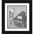 thumbnail image 1 of Stevens, Allayn 20x23 Black Ornate Wood Framed with Double Matting Museum Art Print Titled - Piano -2 BW, 1 of 4