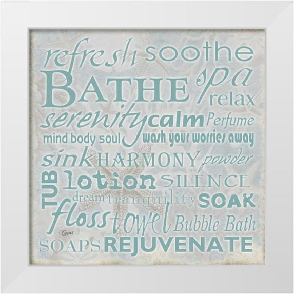 Stevens, Carole 12x12 White Modern Wood Framed Museum Art Print Titled - Coral Bath Type 1