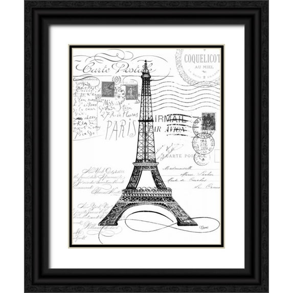 Stevens, Carole 15x18 Black Ornate Wood Framed with Double Matting Museum Art Print Titled - Eco Vintage Paris 1