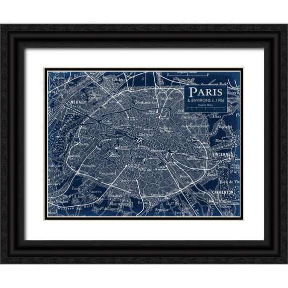 Stevens, Carole 24x19 Black Ornate Wood Framed with Double Matting Museum Art Print Titled - Environs Paris