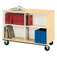 thumbnail image 1 of Stevens ID Systems 4 Shelves 36" Tall Open Double Sided Book Cart, 1 of 3