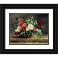 thumbnail image 1 of Stevens, Jo 14x12 Black Ornate Wood Framed with Double Matting Museum Art Print Titled - Flowers in basket, 1 of 4