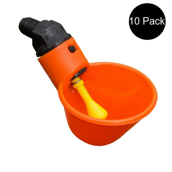 Stevens Lake Parts 10 Pack Automatic Waterer Drinker Cups For Poultry Chicken Hen Quail