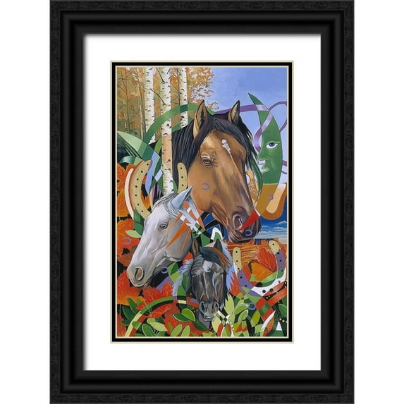 Stevenson, Graeme 10x14 Black Ornate Wood Framed with Double Matting Museum Art Print Titled - Mustang Dreams