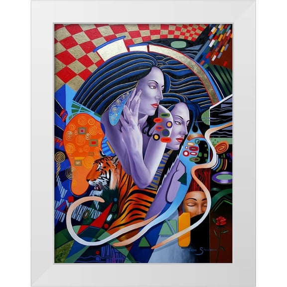 Stevenson, Graeme 11x14 White Modern Wood Framed Museum Art Print Titled - Kissed By A Rose