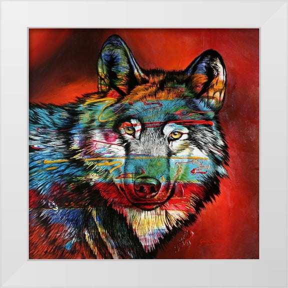 Stevenson, Graeme 12x12 White Modern Wood Framed Museum Art Print Titled - Electric Wolf