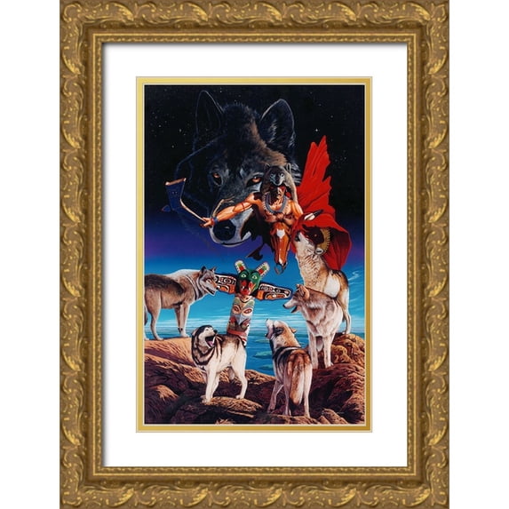 Stevenson, Graeme 13x18 Gold Ornate Wood Framed with Double Matting Museum Art Print Titled - The Gathering