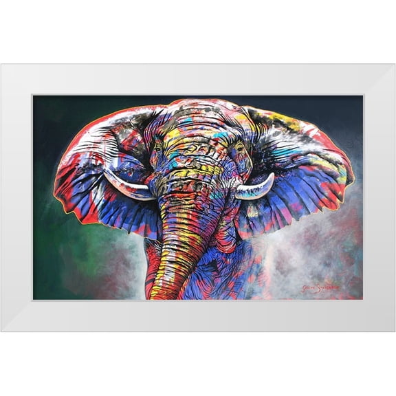 Stevenson, Graeme 14x10 White Modern Wood Framed Museum Art Print Titled - The Rainbow Bull
