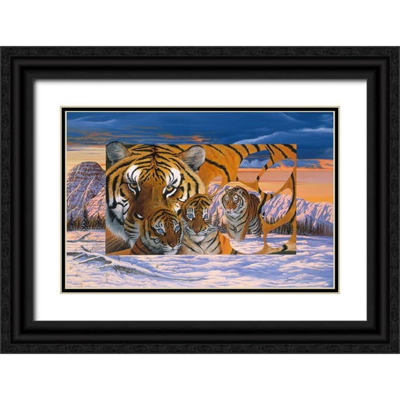 Stevenson, Graeme 18x13 Black Ornate Wood Framed with Double Matting Museum Art Print Titled - Siberian Sunset
