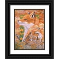 thumbnail image 1 of Stevenson, Graeme 19x24 Black Ornate Wood Framed with Double Matting Museum Art Print Titled - Foxes, 1 of 4