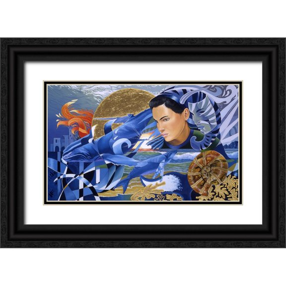 Stevenson, Graeme 24x16 Black Ornate Wood Framed with Double Matting Museum Art Print Titled - Atlantis Rising