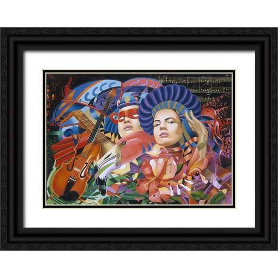 Stevenson, Graeme 24x18 Black Ornate Wood Framed with Double Matting Museum Art Print Titled - Is That You Mozart