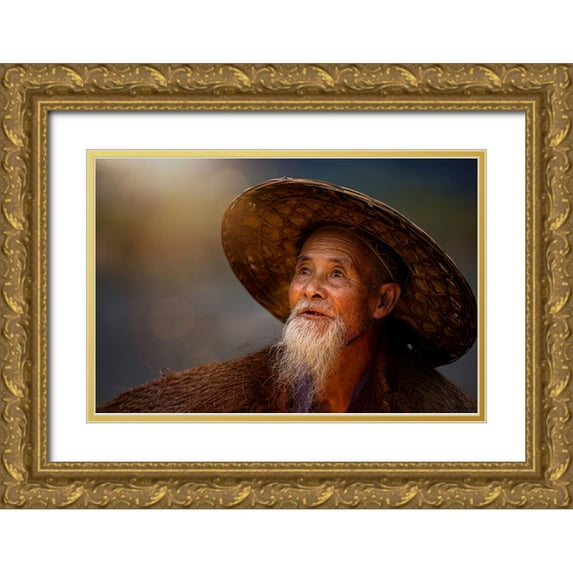 Steverson, Michael 24x17 Gold Ornate Wood Framed with Double Matting Museum Art Print Titled - River Stories - II