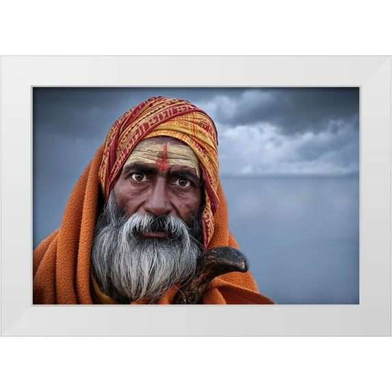 Steverson, Michael 32x23 White Modern Wood Framed Museum Art Print Titled - Saving Face - The Anthology - V