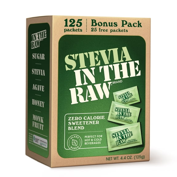 Stevia In The Raw Zero Calorie Sweetener, Sugar Substitute Packets, Vega, 125 Count, 4.4 oz