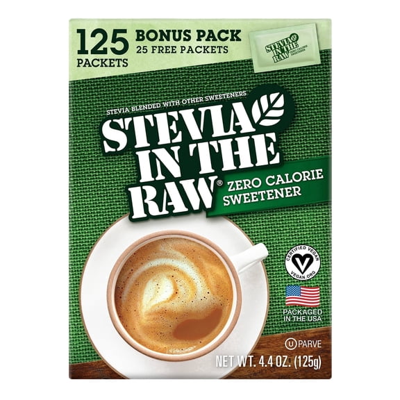 Stevia In The Raw Zero Calorie Sweetener, Sugar Substitute Packets, Vega, 125 Count, 4.4 oz