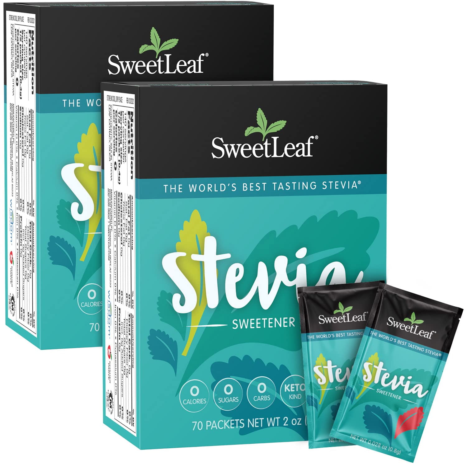 Stevia Packets Zero Calorie Natural Stevia Powder, No Bitter