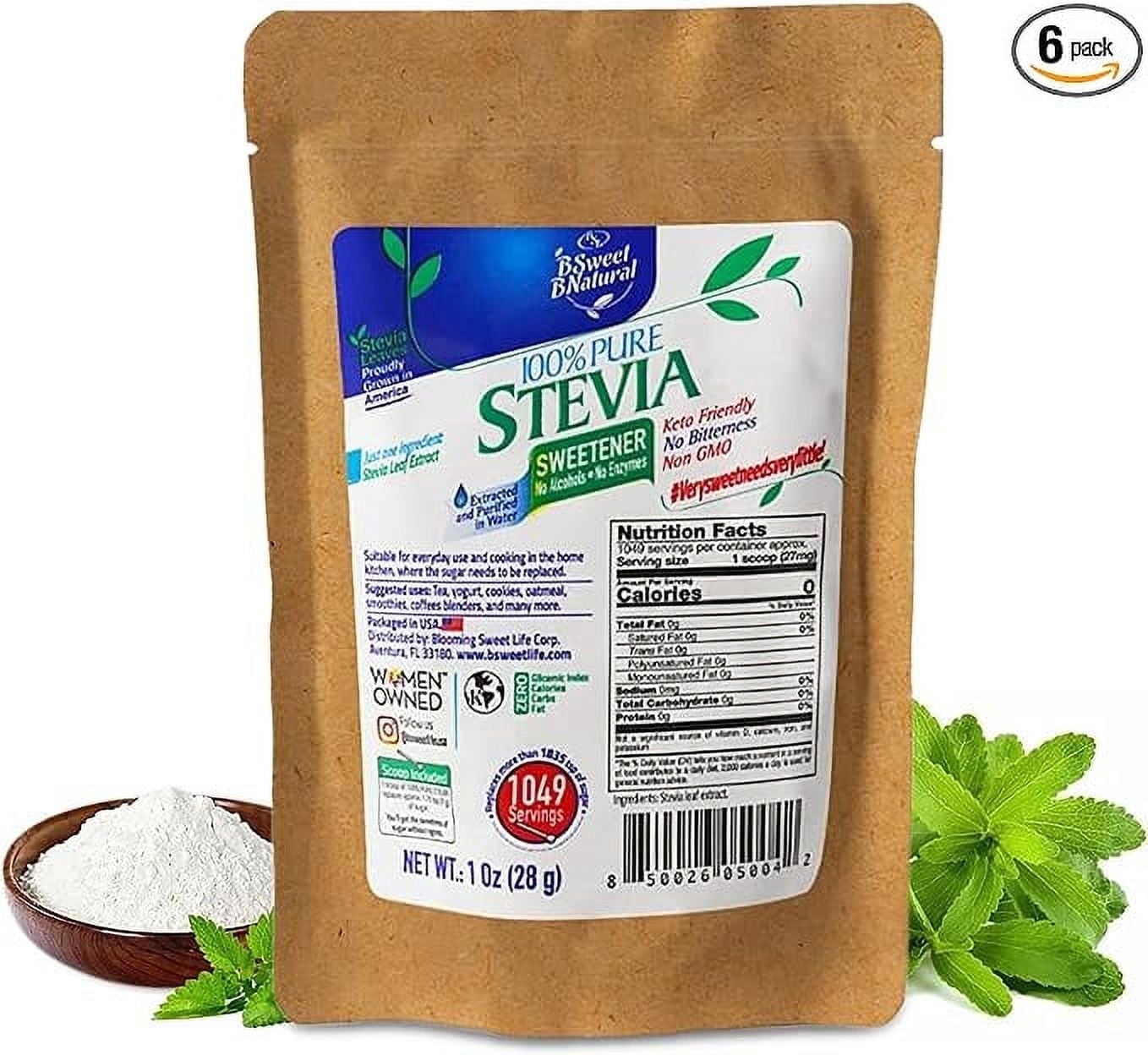 BSL BSweetBNatural Stevia Powder  1oz, 100% Pure Natural Sweetener, Zero Calorie, Keto & Vegan Friendly, No Artificial Ingredients