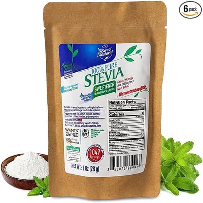 BSL BSweetBNatural Stevia Powder  1oz, 100% Pure Natural Sweetener, Zero Calorie, Keto & Vegan Friendly, No Artificial Ingredients