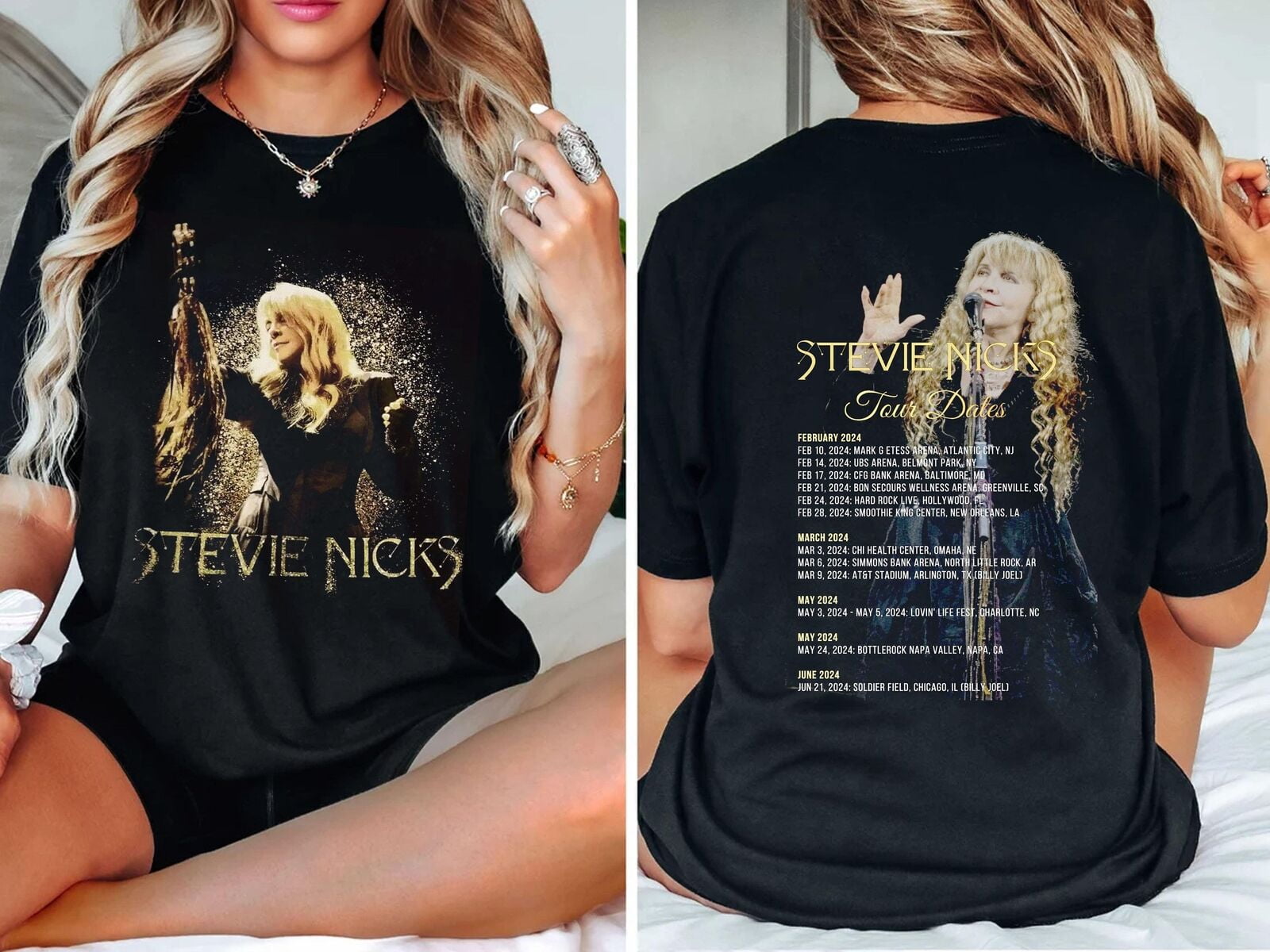 Stevie Nicks 2024 Live In Concert Shirt Stevie Nicks 2024 Tour Double