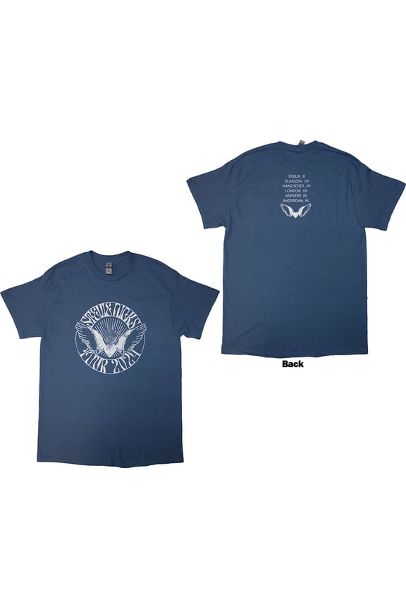 Stevie Nicks Unisex T-Shirt Tour '24 Wings (Blue) (Back Print & Ex-Tour) (XX-Large)