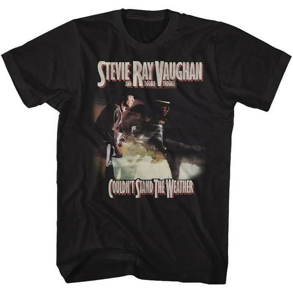 Stevie Ray Vaughan Couldnt Stand The Weather Black Adult T-Shirt Xlt