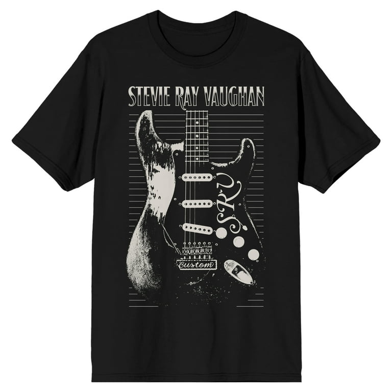Stevie Ray Vaughan Engraved Guitar Crew Neck Short Sleeve Men's