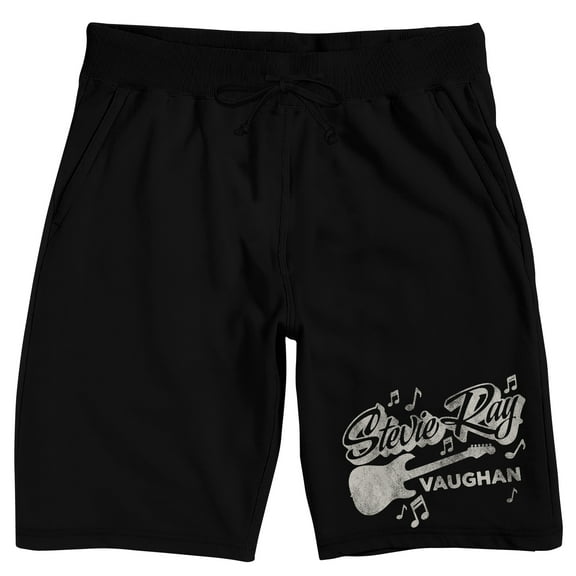 Stevie Ray Vaughan Guitar & Music Notes Men's Black Sleep Pajama Shorts
 - Medium