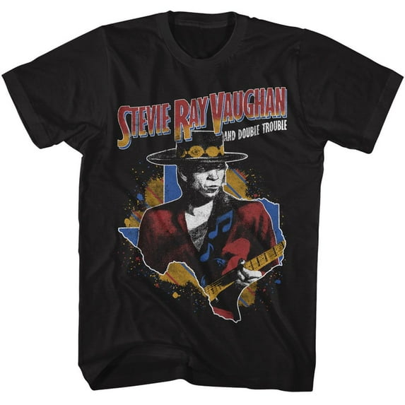Stevie Ray Vaughan Guitar and Texas Black T-Shirt
