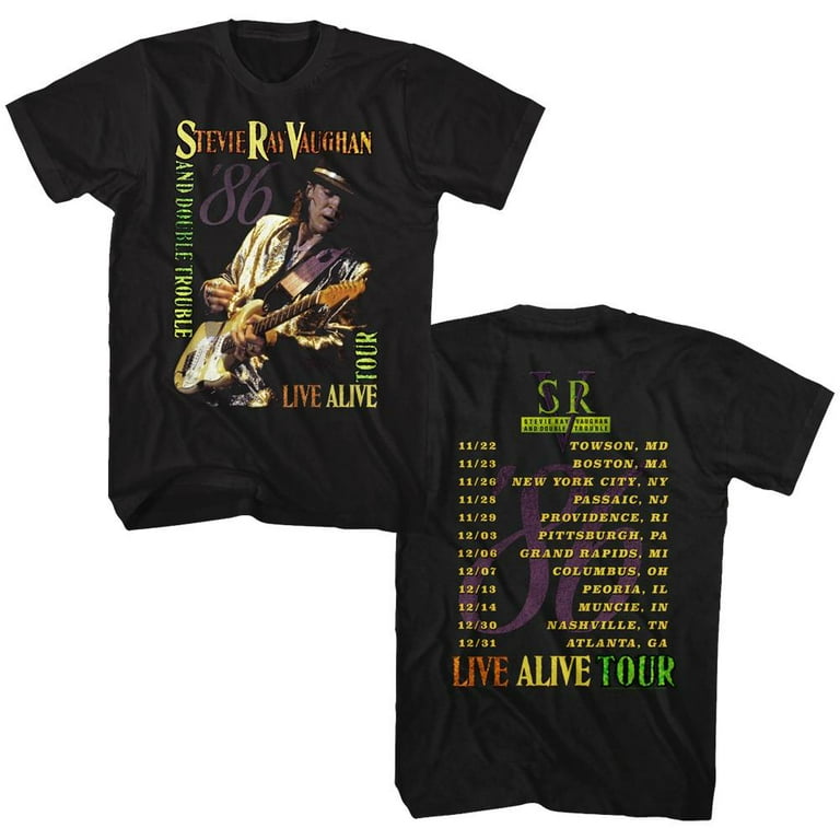 Stevie Ray Vaughan Live Alive Tour Black Adult T-Shirt