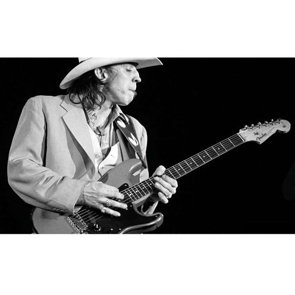 Stevie Ray Vaughan Playing Guitar In Concert With Stetson 24x36 Classic Hollywood Poster
