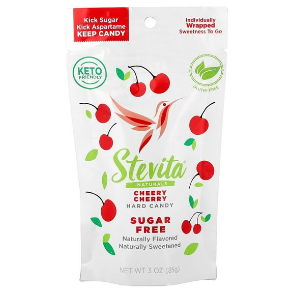 Stevita Naturals Naturals, Sugar Free Hard Candy, Cherry Cherry, 3 oz (85 g)