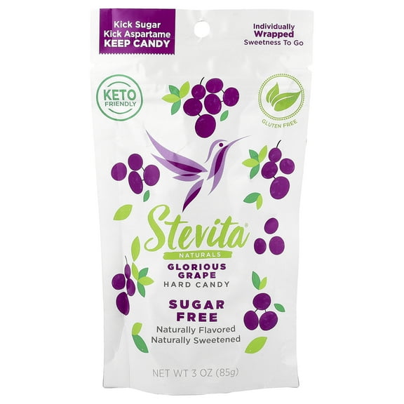 Stevita Naturals Naturals, Sugar Free Hard Candy, Glorious Grape, 3 oz (85 g)