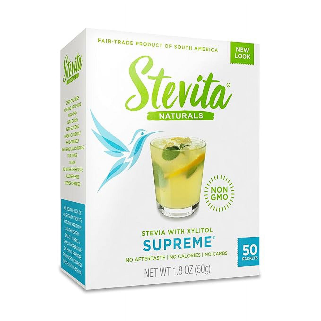 Stevita Stevia with Xylitol Supreme 50 Packets AllNatural, Zero
