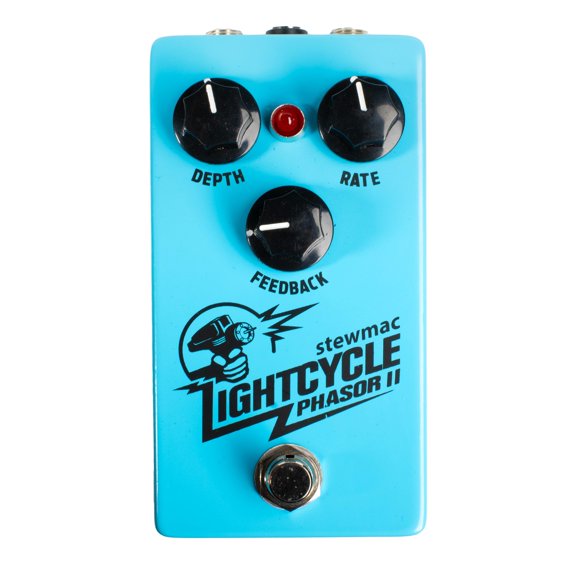 StewMac Lightcycle Phasor II Optical Phaser Pedal Vintage 70s-Inspired Phase Modulation with Depth, Rate, & Feedback Controls
