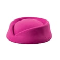 thumbnail image 1 of Stewardess Hats Felt Air Hostesses Pillbox Hat Sweet Design Polyester Hat Teardrop Fascinator HAT for Church Tea Party formal Wedding Flight Attendant Cap Female Hat Flat Top Berets HatHot Pink, 1 of 2